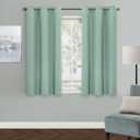 MYSKY HOME Light Green Curtains for Boys Room Blackout Curtain for Bedroom Kitchen Windows, Grommet Top Room Darkening Curtains, Thermal Insulated Curtain, 1 Curtain Panel, 42 x 45 Inch, Aqua