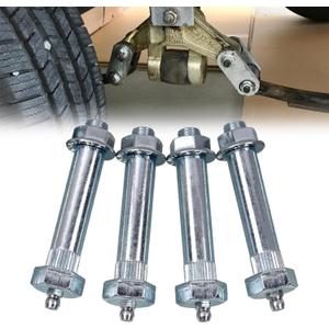 Sporacingrts 4PCS Greaseable Spring Bolt with Locknut 9/16 x 3 Trailer Axle Spring Shackle Heavy Duty Shackle Upgrade Kit Greaseable Spring Bolt