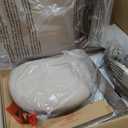 COLAMY Bar Stool, Counter Height Bar Stool, Upholstered Counter Stool with Wood Legs for Kitchen Island Dining Room Bar, Beige, 1 Stool