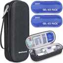 Portable Zepbound & Mounjaro travel case,EVA Insulated Cooler Travel Case for Mounjaro Injector Pens,Tirzepatide GLP-1 Medicine Bag TSA Approved with 2PCS Reusable Ice Packs Daily Life and Trip(Black)