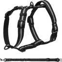 PUPTECK No Pull Dog Harness for Large Dogs with Lift Handle, Adjustable Reflective Soft Padded Dog Vest, Escape Proof Dog Walking Halter Easy to Control (Grey)