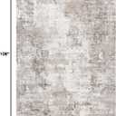 6x9 Washable Living Room Rug Neutral Modern Abstract Soft Large Area Rug for Bedroom, Dining Room Non-Slip Low-Pile Thin Carpet (Beige Grey)