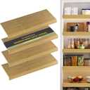 Bamboo Wire Shelf Covers, 42" W x 16" D, 4-Pack, Natural