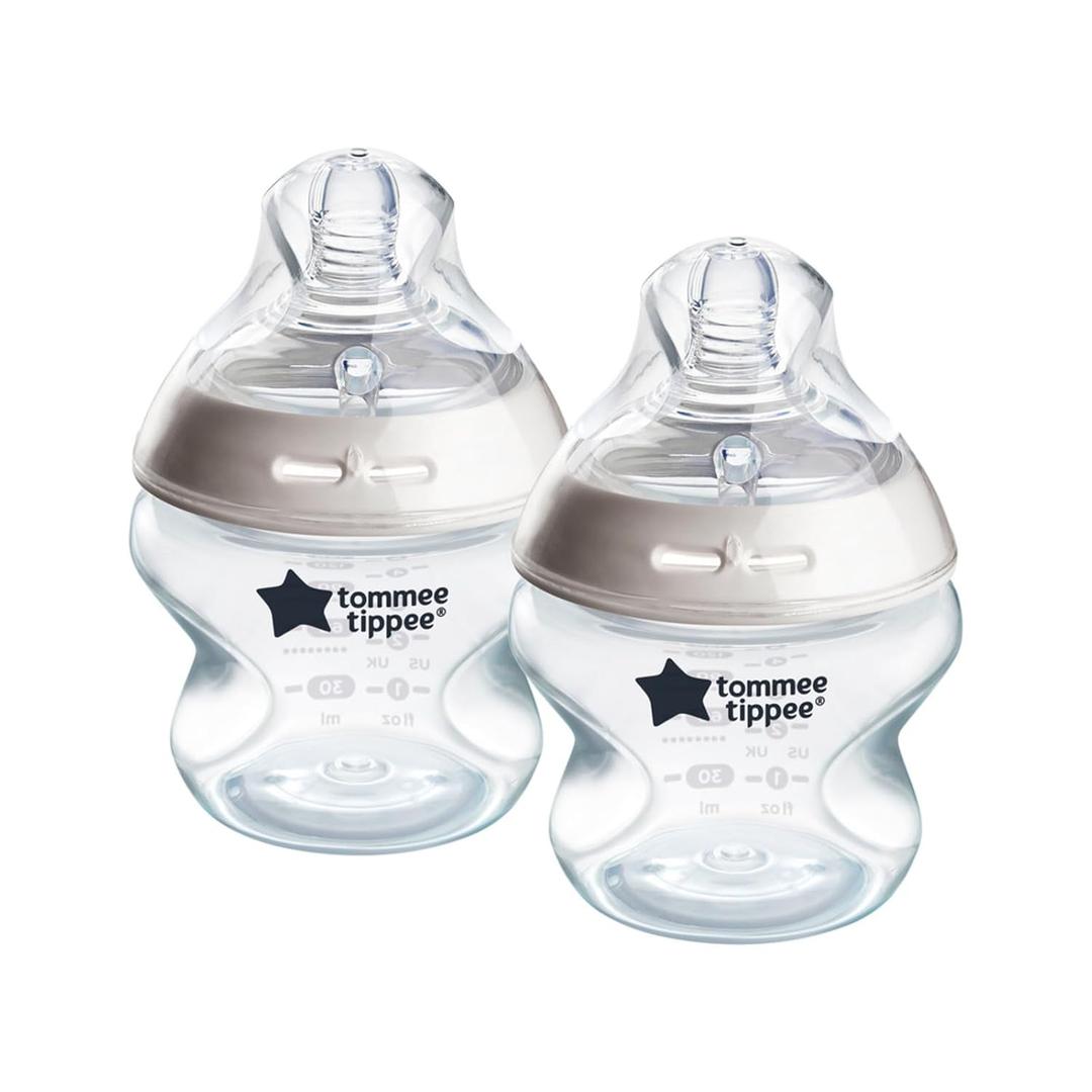 Tommee Tippee Natural Start Anti-Colic 5 oz BPA Free Baby Bottles, 0+ Months, Slow Flow Breast-Like Nipple, Self Sterilizing, Designed for Seamless Transition Between Bottle and Breast, Pack of 2