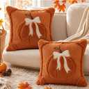 JASCLS Fall Pumpkins Decorative Pillow Covers 18"x18" Set of 2, Decor for Autumn Thanksgiving Halloween Home Decorations (2, Big Pumpkin Orange, 18 * 18)