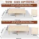 Hahafelt 1 Set Low Picnic Table, Foldable Boho Picnic Table with Extra Large Outdoor Camping Blanket Portable Boho Wood BBQ Tables for Camping Wedding Beach BBQ Party (44.1''x22.1''x12.9'',Wood Color)
