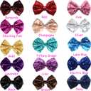 CLLOT Party Festival Baby Girls Sparkling Bows Clips 15PCS Glitter Sequins 4" Hair Bows Alligator Hair Clips for Girls Baby Children Toddlers