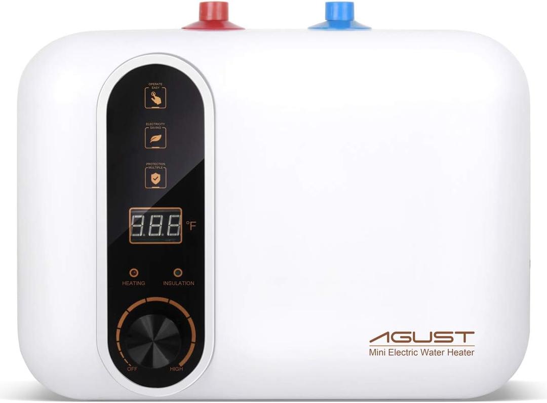 110V-120V 1.5Kw Instant Electric Hot Water Heater Under Kitchen Small Tank 2.5-3.0 Gallon Storage,Rv Trailer Instant Counter Compact Point-of-Use,2 PCs 16 Long 1/2FIP Stainless Steel Water Hose 11L