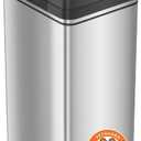 iTouchless 13 Gallon Dog Proof Trash Can with Odor Filter, Motion Sensor Stainless Steel Kitchen Trashcan Garbage Bin for Home Office Bedroom Work Living Room Garage Large Capacity Slim Wastebasket
