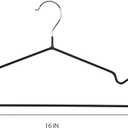 Simplify 12 Pack Metal Hangers | Dimensions: 15.75"x 7.28"x 0.16" | Space Saving | Durable | Closet Organization | Black