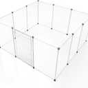 BRIAN & DANY Dog Playpen Portable for Small Animals, Dog Play Pen Indoor, Transparent Pet Playpen for Puppies, Cats, 80" L x 40" W x 28" H