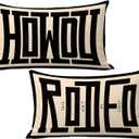 Western Howdy Pillow Covers 12x20, This Ain't My First Rodeo Farmhouse Southwestern Ranch Lumbar Pillow Covers for Couch Bed, Western Home Room Decor,2PS