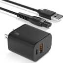 5V Charger Compatible with Philips Norelco qp2724 mg5910 mg9525 mg7910 MG9510 MG9520 PQ888 PQ889, One Blade Power Cord for Philips Norelco Shaver 2400 3600 USB Charging Cable