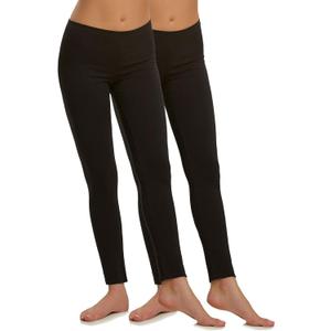 Felina Cotton Modal Leggings - Cotton Leggings for Women - Extra Lightweight (Small, Black)