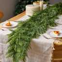 JOYIN 6 FT Cedar Christmas Garland, Realistic Pine Designed Thick Lush & Bendable, Green Christmas Garland for Mantle, Table, Porch, Indoor, Xmas Party Decorations