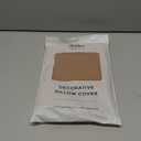 Hofdeco Faux Leather Pillow Cover Only, Camel Modern Design, 12"x20"