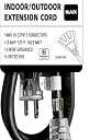 YOJOE Lighted 6 ft Black Outdoor Extension Cord Multiple Outlets 3 Prong - 16/ 3 SJTW 3 Outlet Extension Cord Waterproof, Power Extension Cable for Outdoor Decorations Lights, Appliances - UL Listed