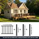 Porch and Deck Railing, 4ft x 36in H Railing with Screws, Black Textured Powder Coating Rail System for Outdoor Decks, Porches and Balconies, Terraces, Gardens