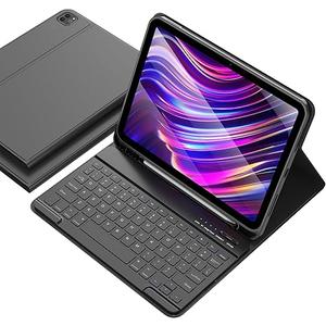 aMZCaSE for iPad Air 11 inch Case with Keyboard(M3/M2, 2025/2024), iPad Pro 11 inch Air 5th 4th Generation Case with Keyboard,Detachable Folio Cover for Pro 11 (4th/3rd/2nd/1st),Pencil Holder, Black