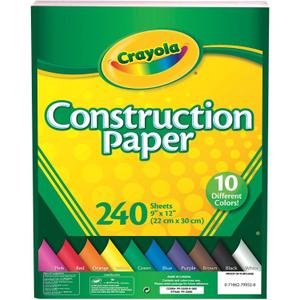 Crayola Construction Paper (240ct), 12 Assorted Colors, Kids Arts & Crafts Paper, Gifts for Kids, Classroom Supplies for Teachers