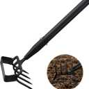2-in-1 Garden Hoe Tool, Adjustable Length from 37 to 48inch, Ergonomic Design for Weeding and Raking, Durable and Rust-Proof Blade, Save Time and Effort