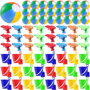 24 Set End of Year Students Gift from Teacher Bulk Beach Sand Bucket and Shovels Balls Water Squirts Summer Pool Party Favors Preschool Kindergarten Graduation Gifts for Kids(Classic Beach Bucket Set)