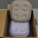 BABELIO 8'' Toddler Porcelain Plates with Silicone Suction Sleeves, Lead & BPA Free, Divided, Microwave & Dishwasher Safe, Stay Put, Suitable for Kids/Babies, 3 Pack (1-Blue/Grayish Purple/Silver Gray)