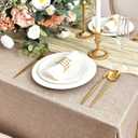 Fitable Faux Linen Tablecloths for Rectangle Tables: Water & Stain Resistant Farmhouse Table Cloth, Washable Burlap Textured Table Covers for Kitchen Dining Party(2 Pack, 60x84 Inch, Beige)