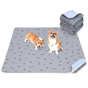 2Pack Puppy Pads Washable, 48x48 Reusable Pee Pads for Dogs, Absorbent Whelping Pads Waterproof Dog Rug Non-Slip Protector for Housbreaking,Potty Training,Bed Couch Carpet