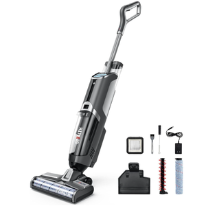 Stealth ECVP01 Cordless Wet Dry Vacuum Cleaner, Smart Vacuum Mop with Self-Cleaning Detachable Battery for Hard Floor Area Rugs Carpet, LCD Display, 30min Runtime, Voice Prompt