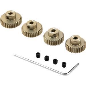 ShareGoo 7075 Aluminum Alloy 48P 3.175mm Pinion Gear Sets 28T 29T 30T 31T Motor Gears Fit 3.175mm (1/8-Inch) Shaft Compatible with HPI Losi Axial Traxxas Tamiya 1/10 RC Car,4Pack