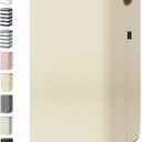 BALEINE Laundry Hamper with Lid, Tall Laundry Baskets with Bamboo Pull Handles, Large Laundry Bin with Internal Support (26 Gal/100L, Beige)