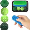 Fidget Toys Adults Silicone Magnetic Balls & Sensory Stones, 6 PCS Stress Relief Sensory Toys for Autism ADHD Anxiety, Office Desk Toys, Stocking Stuffers for Adults Teens
