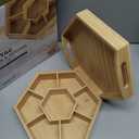 Snack and Serving Tray Set 13" Divided Bamboo Appetizer Platter for Dry Fruit, Nuts, Cheese and Charcuterie (Bamboo, 13"x11")