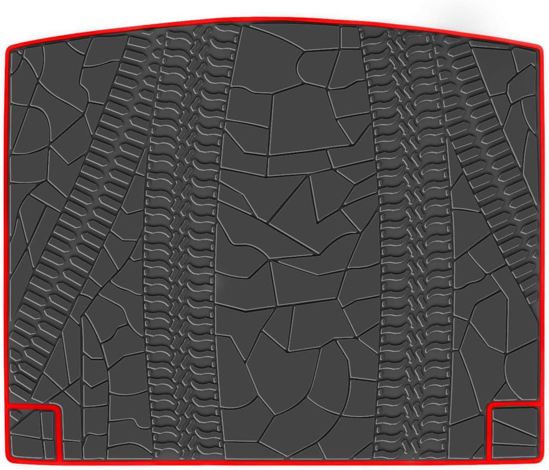 Trunk Mats Custom Fit for Jeep Compass 2017-2025 2026 Cargo Liners Black Red Rubber for All Weather Protection Heavy Duty Odorless