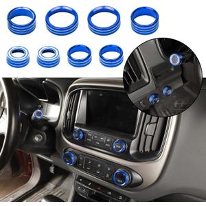 JWWY for Colorado Radio AC Knobs Air Conditioner Switch Button for 2014-2025+Chevy Colorado, Center Console 4WD Switch Knob for GMC Canyon 2014-2022 Interior Accessories Aluminum Alloy Blue