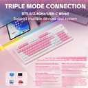 AULA 99 Key Keyboard, Wireless Gaming Keyboard Bluetooth Computer Keyboards Creamy Cute with Number Pad RGB Backlit Tri-Mode BT/2.4GHz/USB-C - Pink
