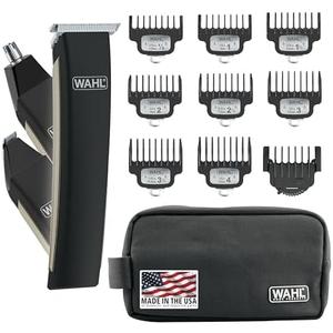 Wahl USA Rechargeable Lithium Ion 2.0 Beard Trimmer for Men - Facial Hair Trimmer with Precision T Blade for Grooming, Detailing Head, Light Touch Ups, Ear Nose & Eyebrow Model 9886-300