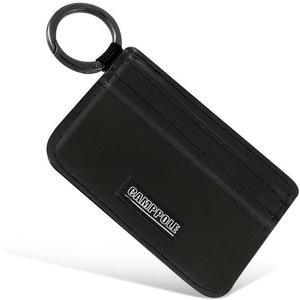 Credit Card Holder for Women, Card Holder Wallet, Card Case Wallet, Minimalist Wallet, Small Wallets with Keychian, Slim Front Pocket Wallets (Black)