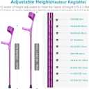 Folding Crutch (x1 Unit) Forearm Crutch Anti-Drop Cuff Reduces the Hassle of Picking Up Forearm CrutchComfortable Grip and Wear-Resistant, Non-Slip Forearm Crutch (Single Violet)