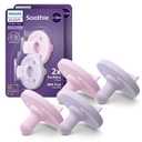 Philips Avent Soothie Baby Pacifiers - 100% Silicone Pacifiers for Babies 3-18 Months, One-piece Design, BPA-Free, Extra Durable, Lilac and Pink, 4 Pack, Model SCF192/70