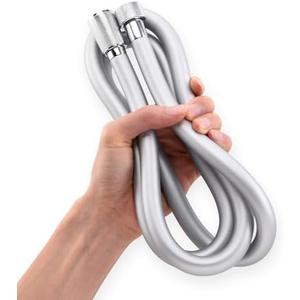 Jasya Silicone Shower Hose Extra Long,Explosion Proof Anti Winding Showerhead Hose,Used In Showerheads Spray Bidet Bathing Toilet Cleaning Flexible RV Shower Hoses Replacement (Silver, 79 In),  Pack of 2