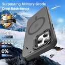 Goodon Magnetic for iPhone 11 Pro Case with Screen Protector, Built-in Camera Kickstand,[Compatible with Magsafe] [Wireless Charging] Matte Protective Phone Cover 5.8" for Men, Women, Girls - Grey