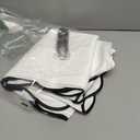 MIULEE 84" Long Scalloped Shower Curtain Linen Textured with 12 Metal Hooks Cute Extra Long Heavy Duty Washable Waterproof Cloth Shower Curtains with Black Border for Bathroom Hotel Bathtub, White