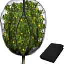 5.3 x 5.3 Ft Black Large Fruit Tree Netting with Zipper and Drawstring, Breathable Mesh Garden Bird Netting Plant Cover, Insect Bird Barrier Net Mesh for Protect Fruits Plants from Squirrel Bugs