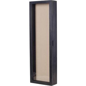 Freezing point Shadow Box Frame 8x25 Flower Shadow Box Pin Display Case Cabinet Picture Frame with Linen Back Memorabilia Awards Medals Badge Bouquet Wedding Memory Box for Keepsakes Long Black (825)