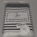 Seasonwood Black and White Shower Curtain Striped with Tassels for Bathroom Decor,Heavy Weighted 72-Inch, 72 x 72