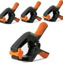 Spring Clamps 6 Inch Pack of 4 Heavy Duty Plastic Clamps for Woodworking Backdrop & Pool Cover Clips with 3 Inch Jaw Opening for Photography, DIY Crafts Projects, Cover Holding and Wood Gluing