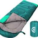 SWTMERRY Sleeping Bag 3 Seasons (Summer, Spring, Fall) Warm & Cool Weather - Lightweight,Waterproof Indoor & Outdoor Use for Kids, Teens & Adults for Hiking and Camping (Single, Emerald Green)