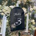 Table Numbers 1-15, Black Arched Acrylic Table Numbers with White Letters, Modern Acrylic Wedding Signs with Holder for Centerpiece, Party, Reception, Decoration